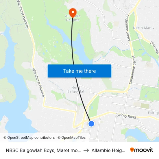 NBSC Balgowlah Boys, Maretimo St to Allambie Heights map