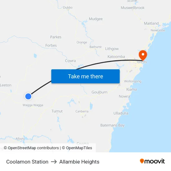Coolamon Station to Allambie Heights map