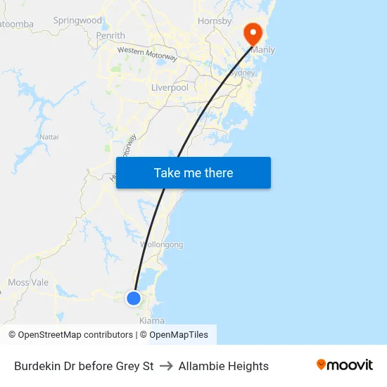 Burdekin Dr before Grey St to Allambie Heights map