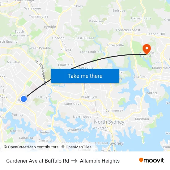 Gardener Ave at Buffalo Rd to Allambie Heights map