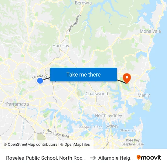 Roselea Public School, North Rocks Rd to Allambie Heights map