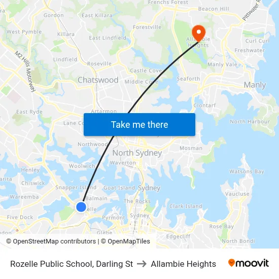 Rozelle Public School, Darling St to Allambie Heights map