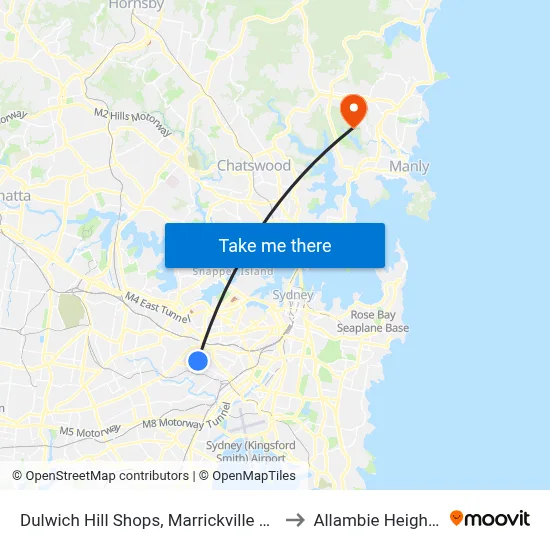 Dulwich Hill Shops, Marrickville Rd to Allambie Heights map