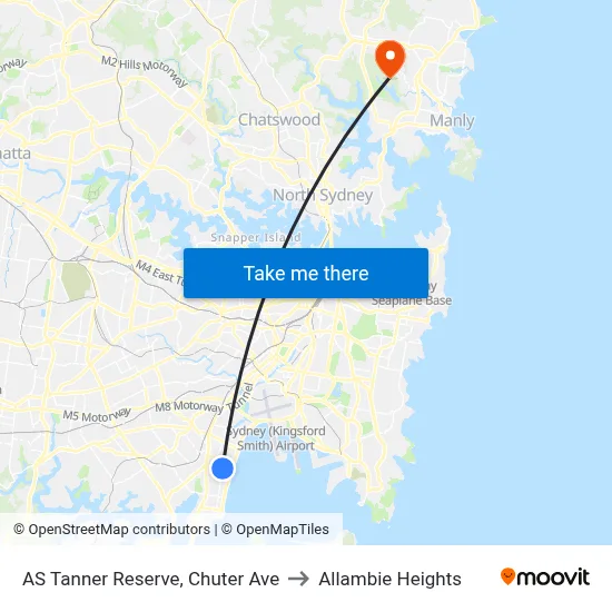 AS Tanner Reserve, Chuter Ave to Allambie Heights map