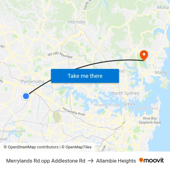 Merrylands Rd opp Addlestone Rd to Allambie Heights map