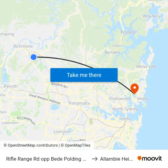 Rifle Range Rd opp Bede Polding College to Allambie Heights map
