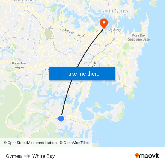 Gymea to White Bay map