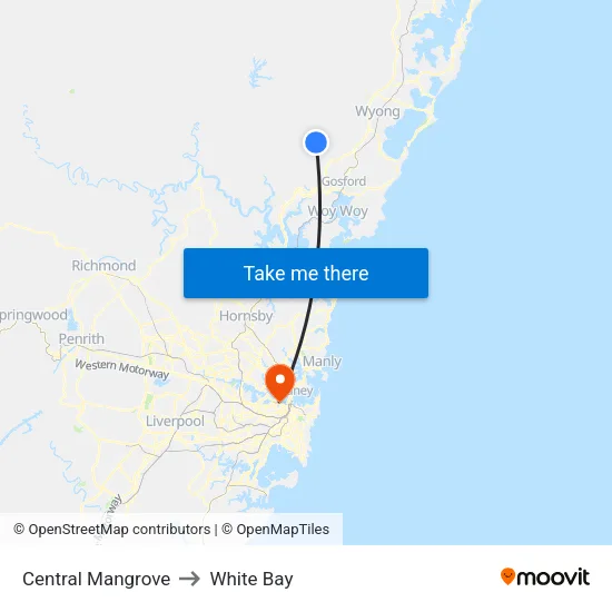 Central Mangrove to White Bay map