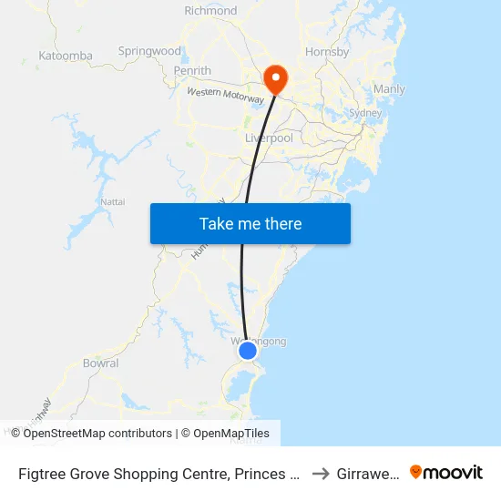 Figtree Grove Shopping Centre, Princes Hwy to Girraween map