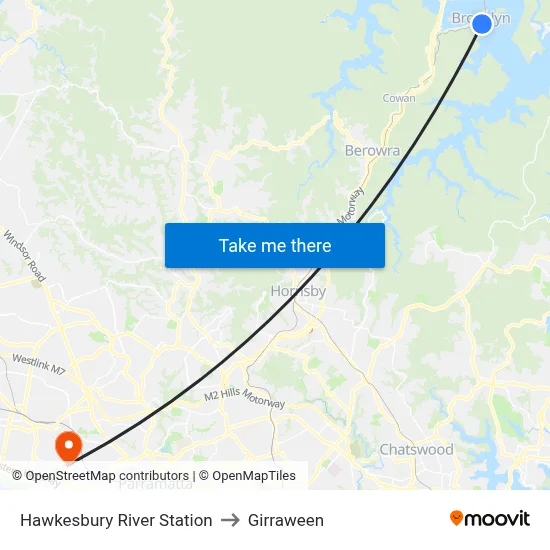 Hawkesbury River Station to Girraween map