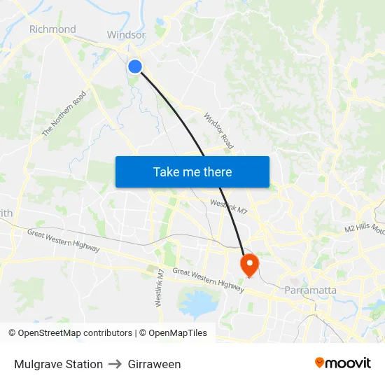 Mulgrave Station to Girraween map