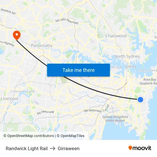 Randwick Light Rail to Girraween map