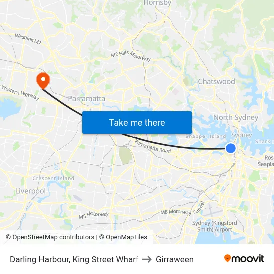 Darling Harbour, King Street Wharf to Girraween map