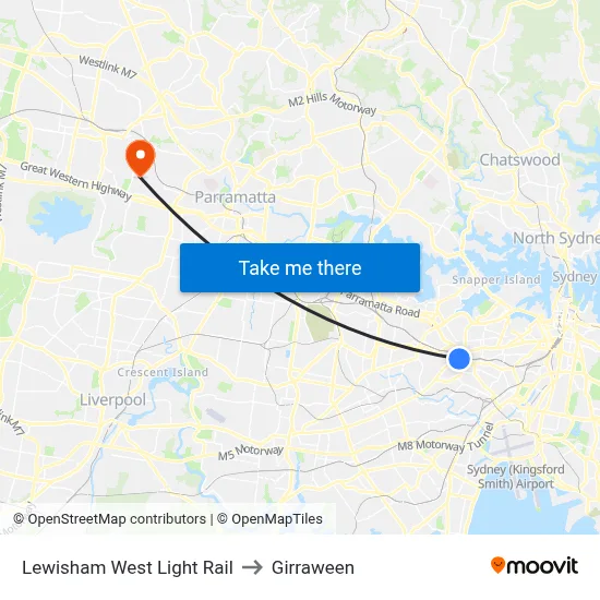 Lewisham West Light Rail to Girraween map