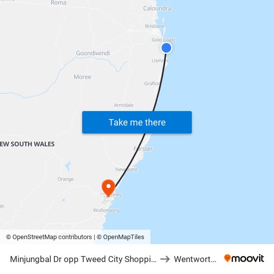 Minjungbal Dr opp Tweed City Shopping Centre to Wentworthville map