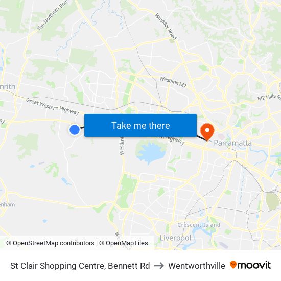 St Clair Shopping Centre, Bennett Rd to Wentworthville map