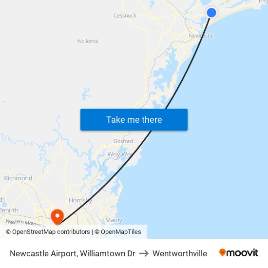 Newcastle Airport, Williamtown Dr to Wentworthville map