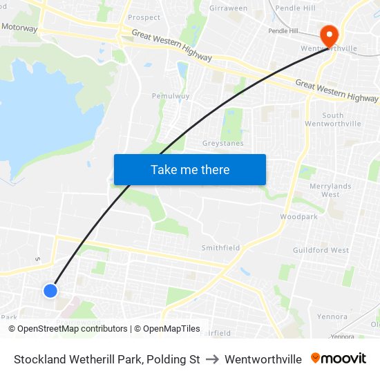 Stockland Wetherill Park, Polding St to Wentworthville map