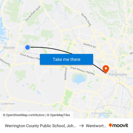 Werrington County Public School, John Batman Ave to Wentworthville map