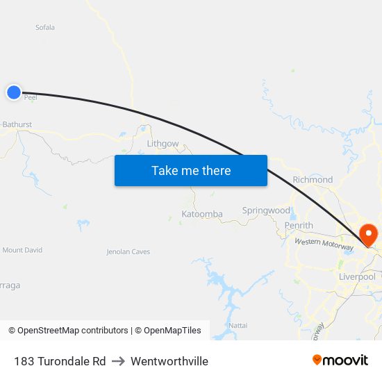 183 Turondale Rd to Wentworthville map