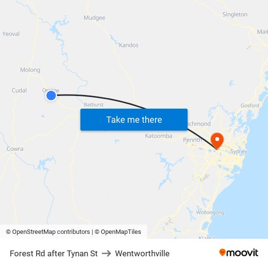 Forest Rd after Tynan St to Wentworthville map