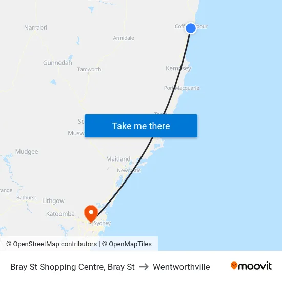 Bray St Shopping Centre, Bray St to Wentworthville map
