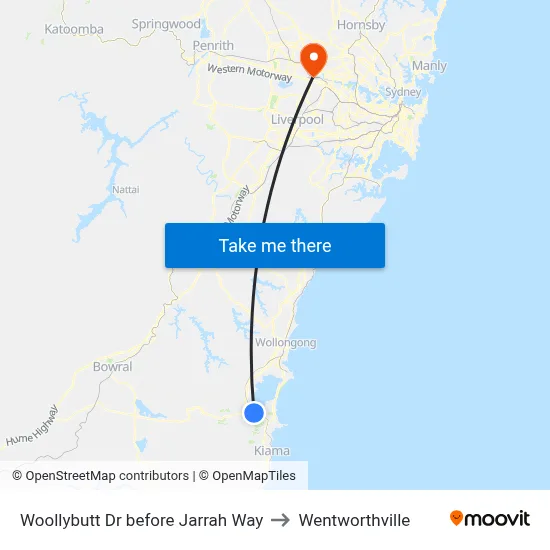 Woollybutt Dr before Jarrah Way to Wentworthville map