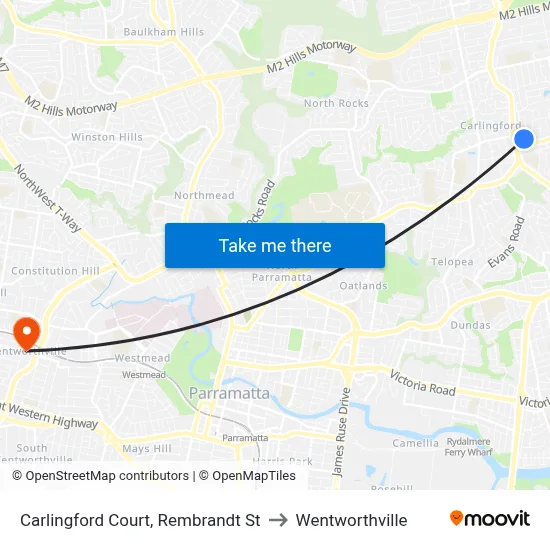 Carlingford Court, Rembrandt St to Wentworthville map