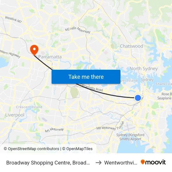 Broadway Shopping Centre, Broadway to Wentworthville map