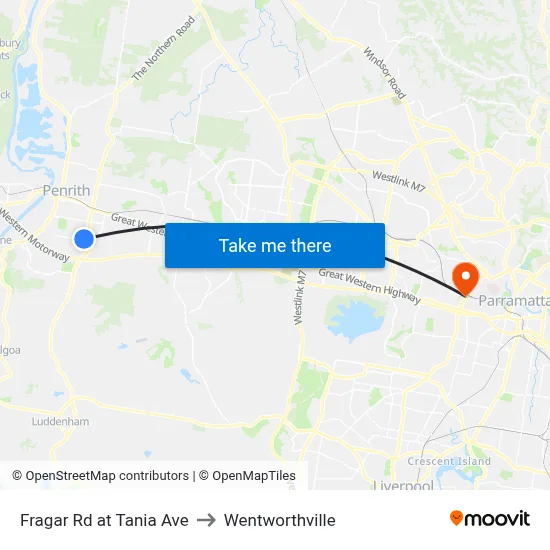 Fragar Rd at Tania Ave to Wentworthville map