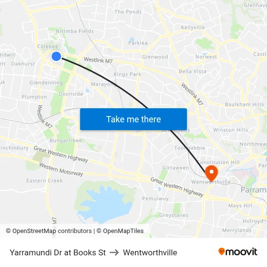 Yarramundi Dr at Books St to Wentworthville map