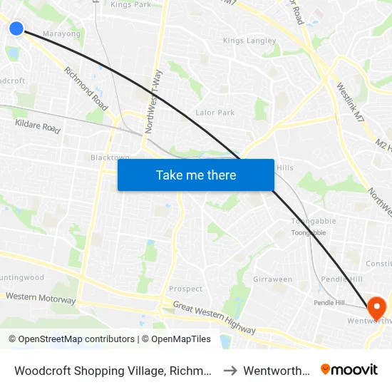 Woodcroft Shopping Village, Richmond Rd to Wentworthville map