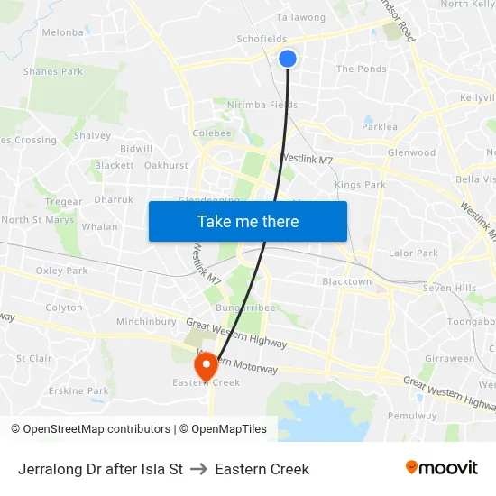 Jerralong Dr after Isla St to Eastern Creek map