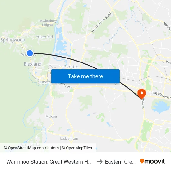 Warrimoo Station, Great Western Hwy to Eastern Creek map