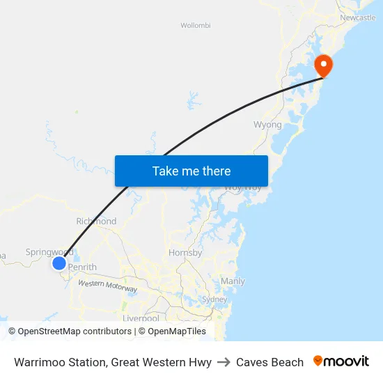 Warrimoo Station, Great Western Hwy to Caves Beach map