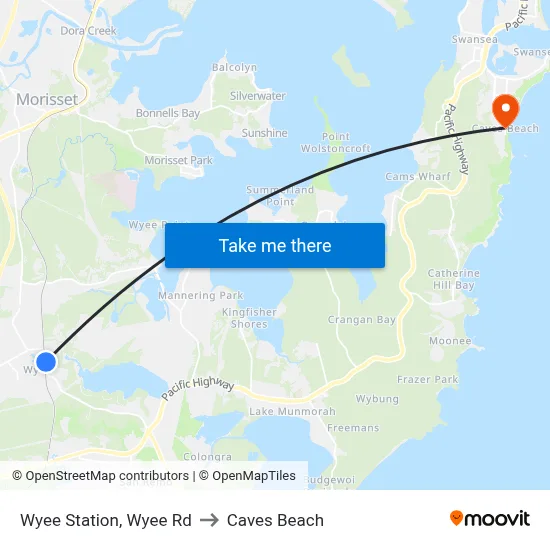 Wyee Station, Wyee Rd to Caves Beach map