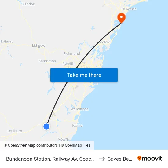 Bundanoon Station, Railway Av, Coach Bay to Caves Beach map