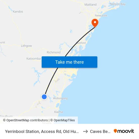 Yerrinbool Station, Access Rd, Old Hume Hwy to Caves Beach map