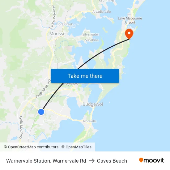 Warnervale Station, Warnervale Rd to Caves Beach map