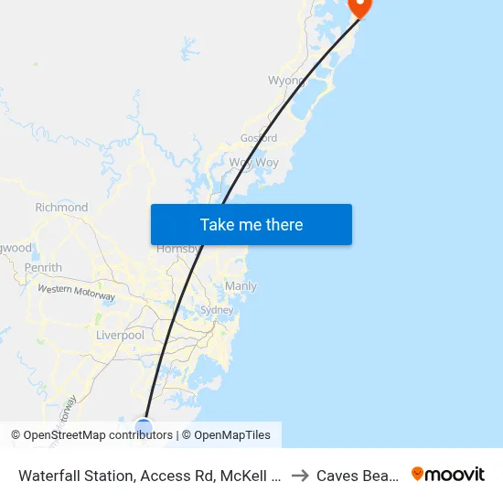 Waterfall Station, Access Rd, McKell Av to Caves Beach map