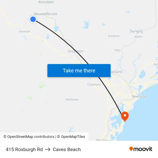 415 Roxburgh Rd to Caves Beach map