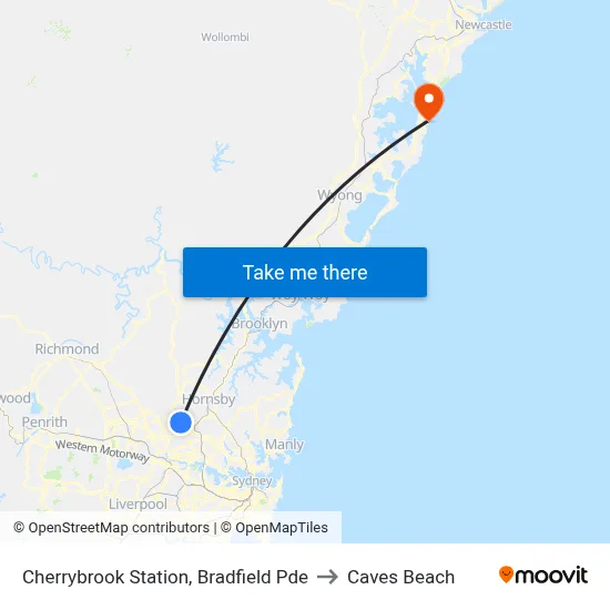 Cherrybrook Station, Bradfield Pde to Caves Beach map
