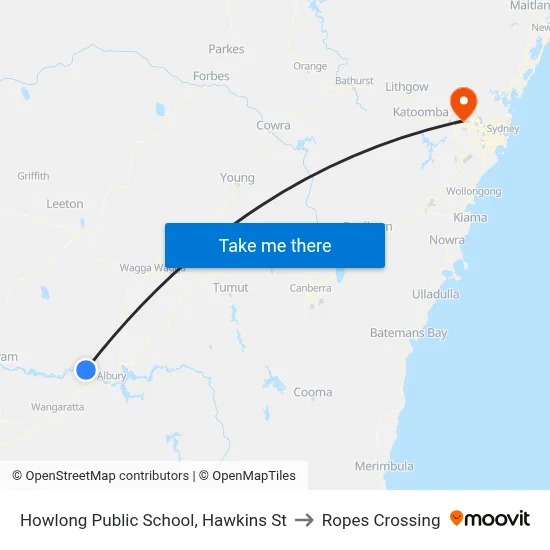 Howlong Public School, Hawkins St to Ropes Crossing map