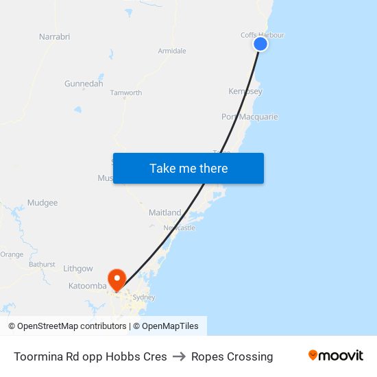 Toormina Rd opp Hobbs Cres to Ropes Crossing map