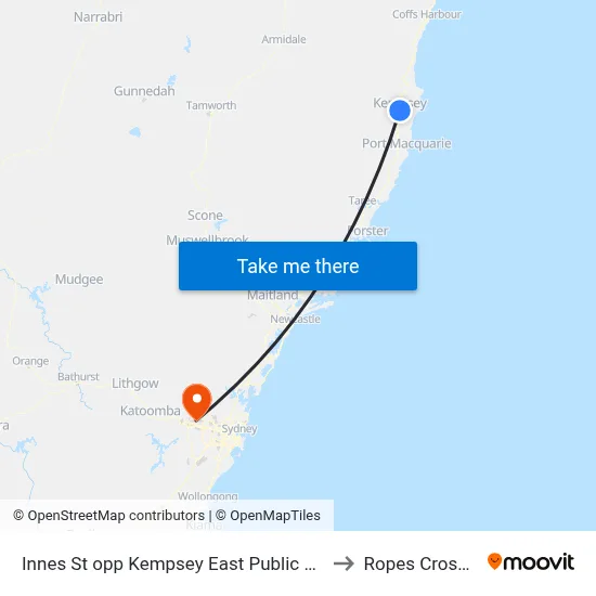 Innes St opp Kempsey East Public School to Ropes Crossing map