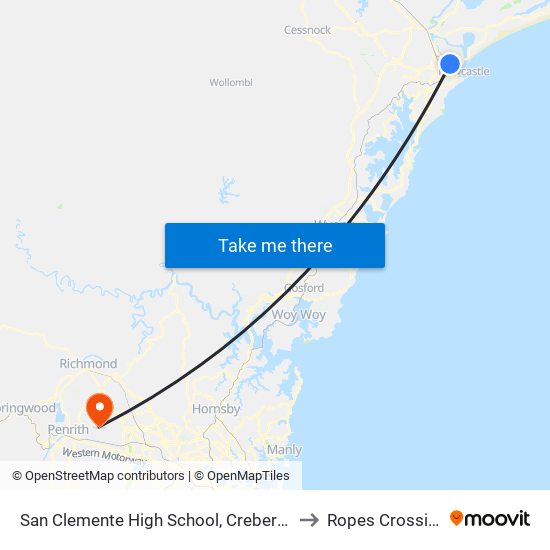 San Clemente High School, Crebert St to Ropes Crossing map