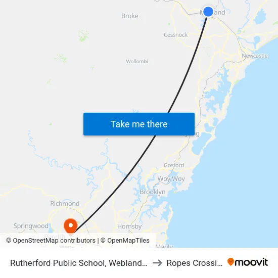 Rutherford Public School, Weblands St to Ropes Crossing map