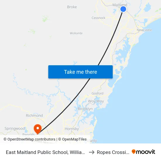 East Maitland Public School, William St to Ropes Crossing map