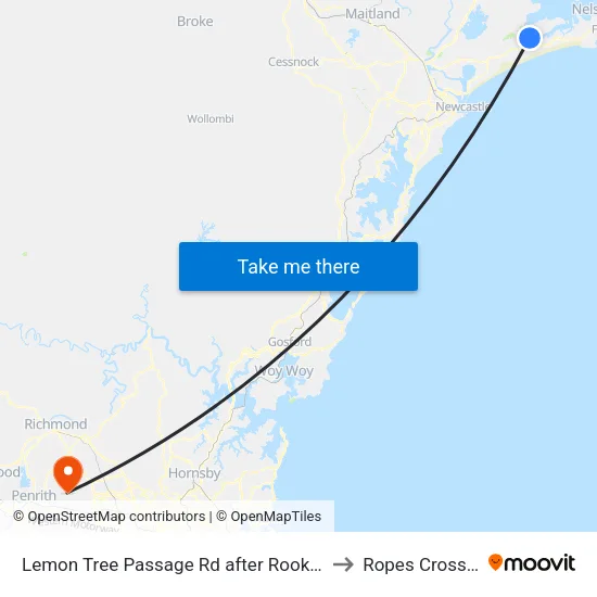 Lemon Tree Passage Rd after Rookes Rd to Ropes Crossing map