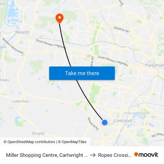 Miller Shopping Centre, Cartwright Ave to Ropes Crossing map